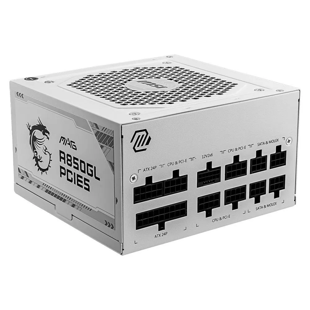Fonte Msi Mag A850gl, 850w, 80 Plus Gold, Modular, Pfc Ativo, Branco - Mag A850gl Pcie5 White